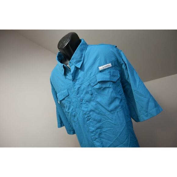 Habit Vented Fishing Shirt Blue Short Sleeve Camping Outdoors Mens Size 2XL XXL - Picture 2 of 10